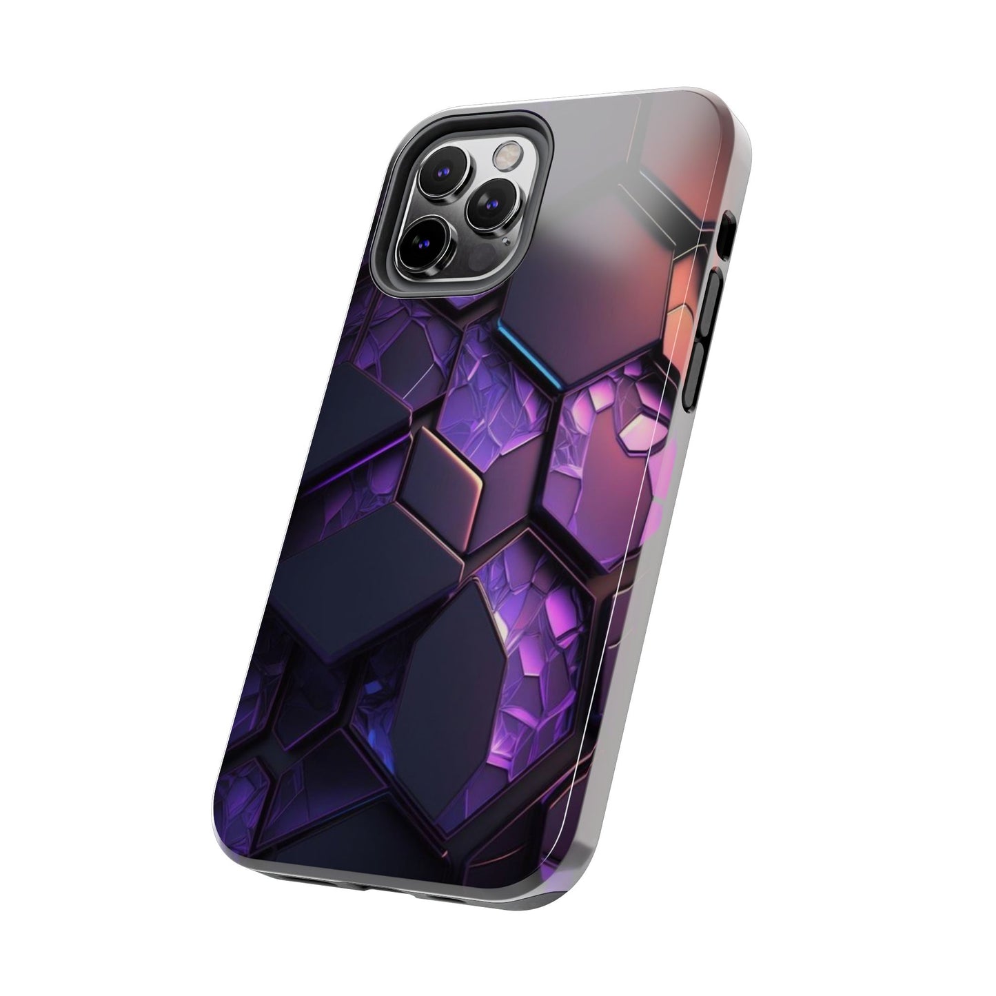 Hexagonal Tough Phone Case - Vibrant Protective Design for Tech Enthusiasts
