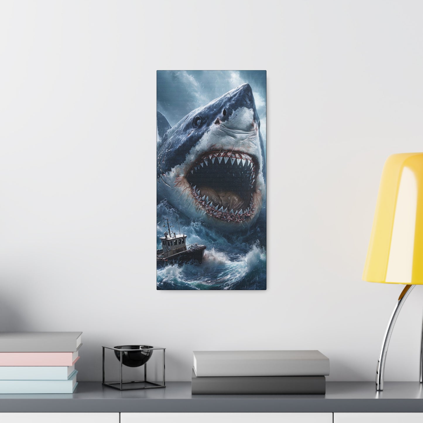 Vivid Shark Canvas Gallery Wrap - Ocean Adventure Wall Art