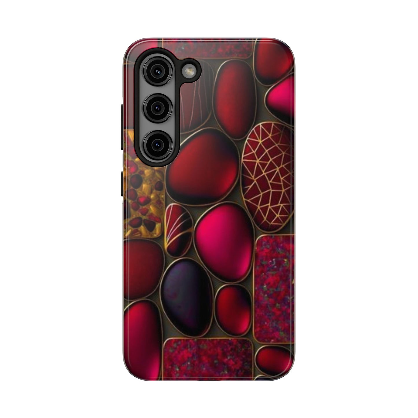 🔴 Tough Phone Cases – Red Stones Design for iPhone & Android – Durable Protection & Stylish Look