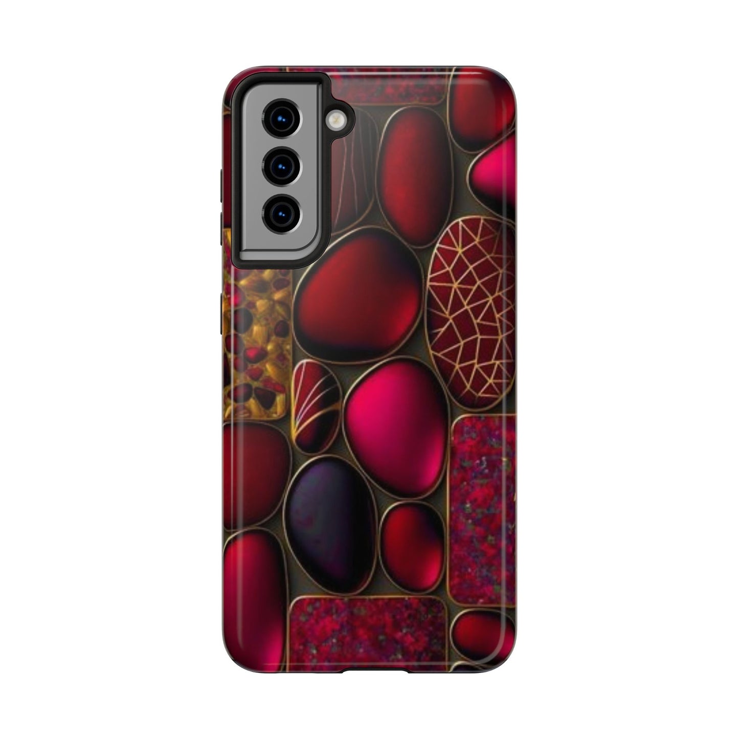 🔴 Tough Phone Cases – Red Stones Design for iPhone & Android – Durable Protection & Stylish Look