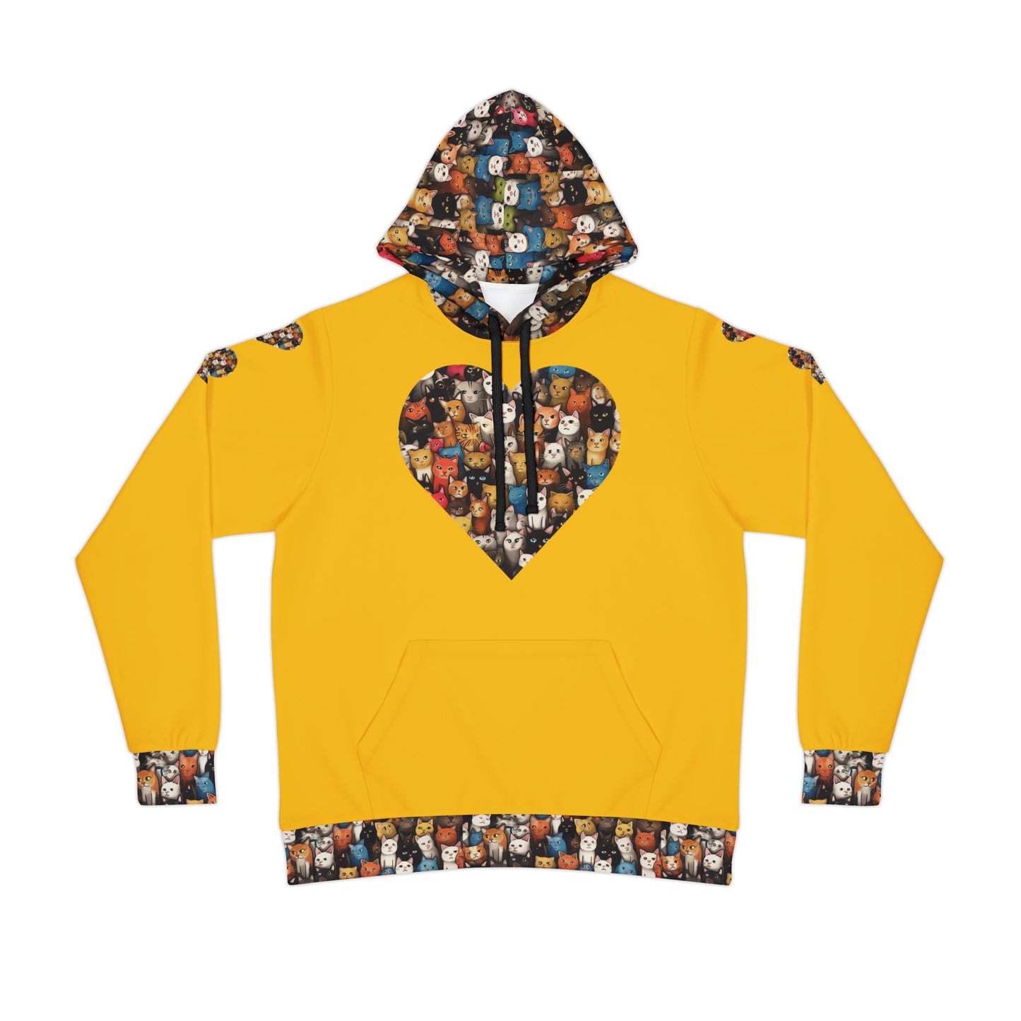 πΎ Heartfelt Animal Print Athletic Hoodie β Stylish Yellow Hoodie for Pet Lovers & Animal Enthusiasts πβ¨