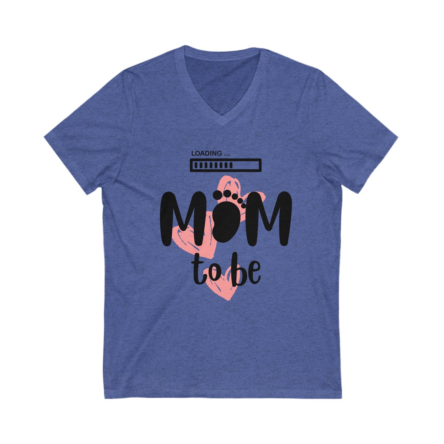 🤰 Cute Mom-To-Be White V-Neck Tee – Baby Loading Pregnancy Announcement Shirt