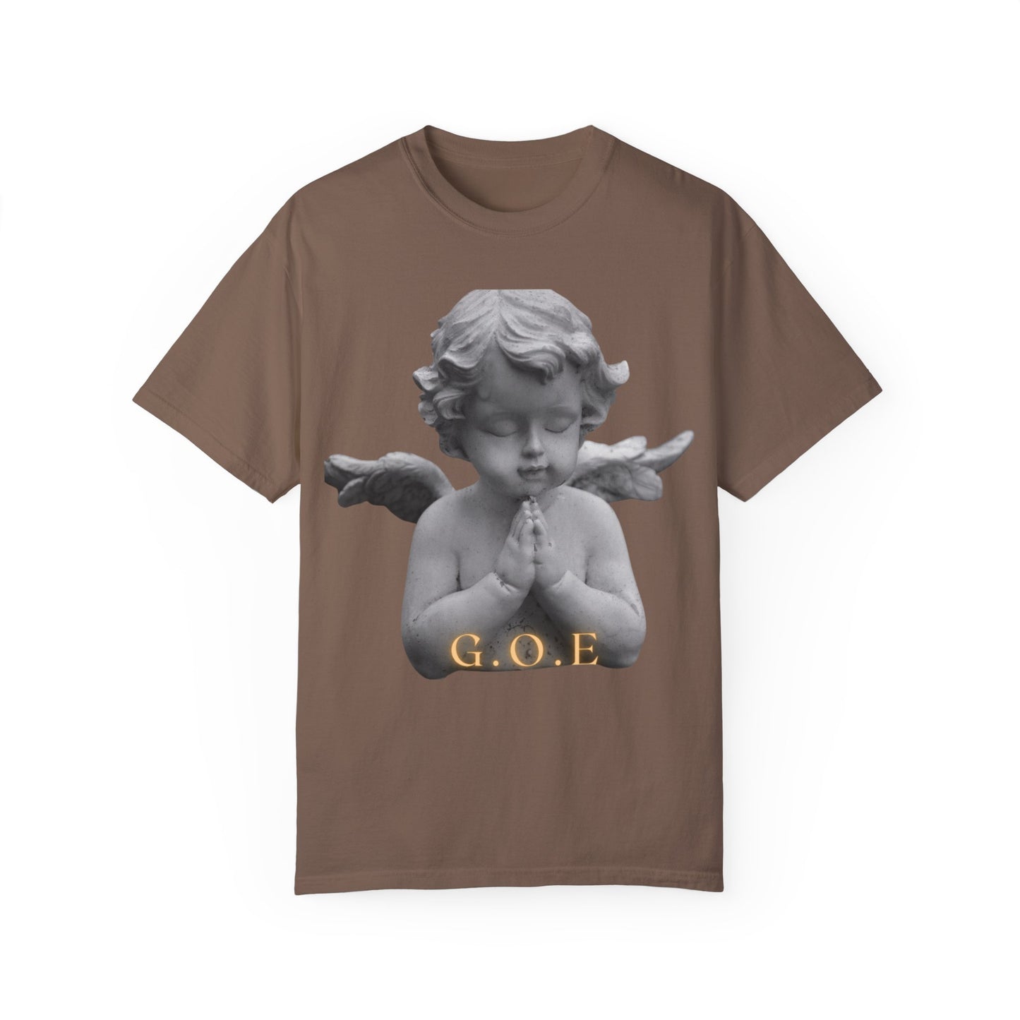Heavenly White Men & Women T-Shirt – "G.O.E Angel" (God Over Everything) Faith-Inspired Tee