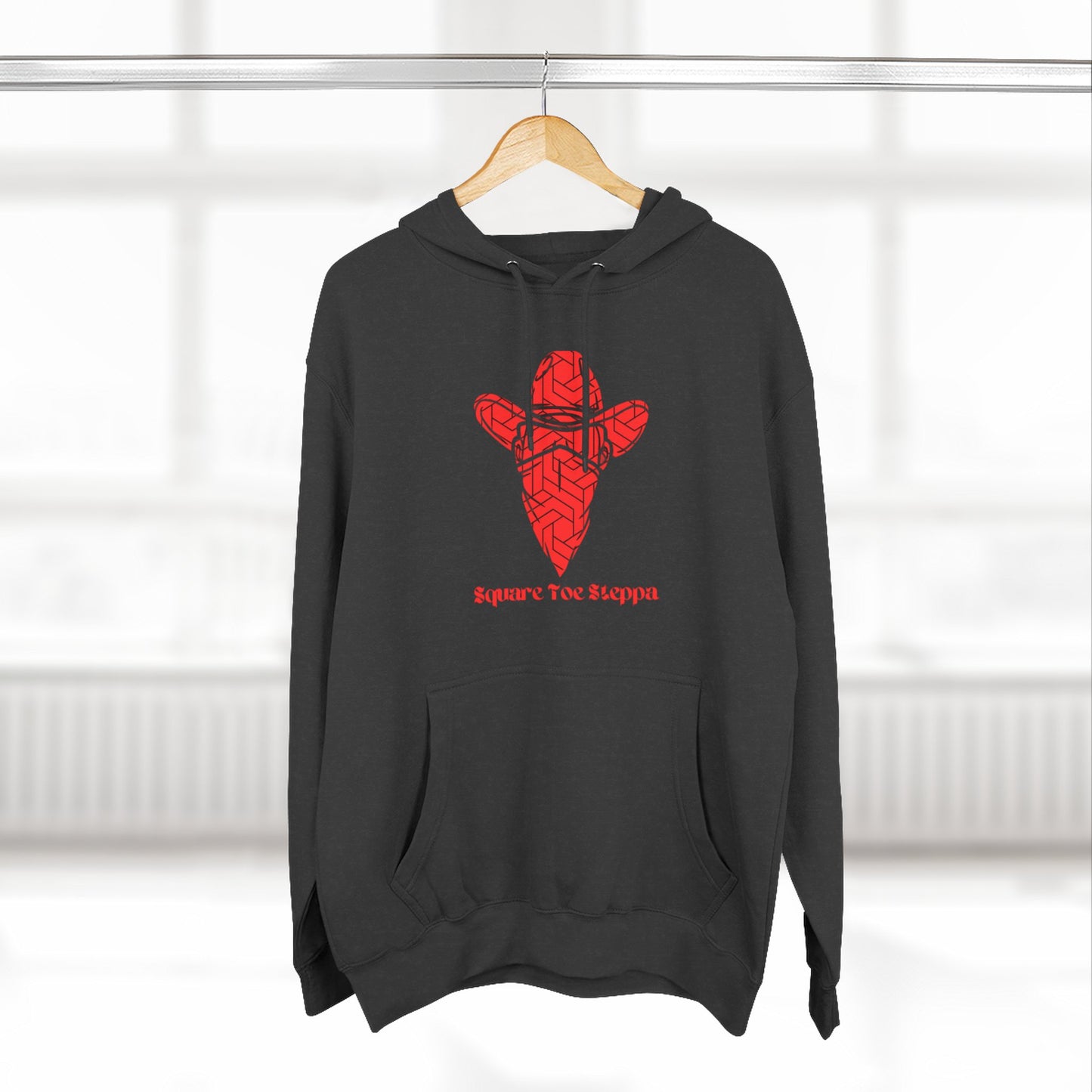 Saddle Brown Men’s Hoodie – "Square Toe Steppa" Western Cowboy with Drawstrings & Kangaroo Pocket