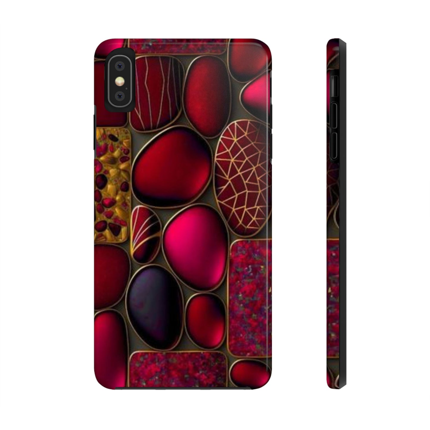 🔴 Tough Phone Cases – Red Stones Design for iPhone & Android – Durable Protection & Stylish Look