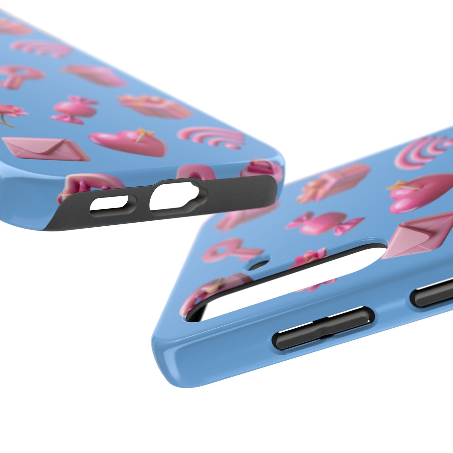 Cute and Colorful Tough Phone Case - Pink Emojis Design