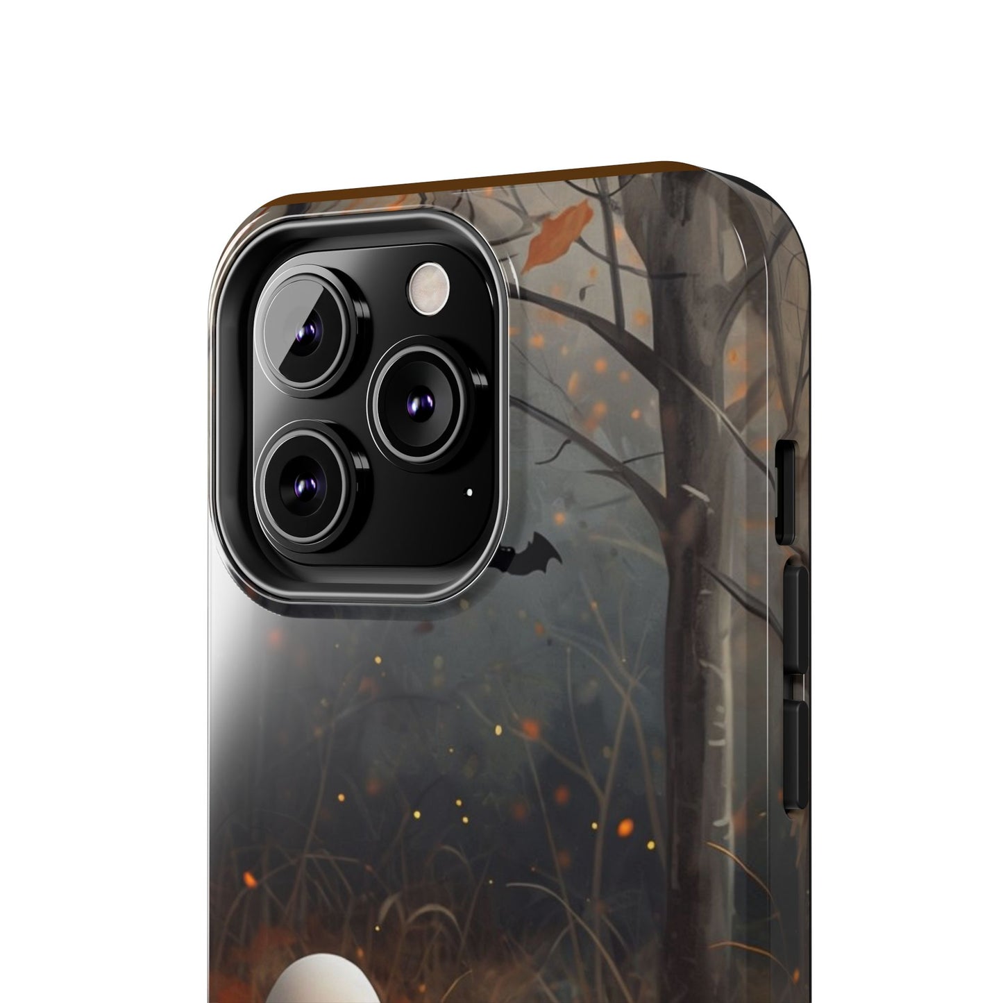 Spooky Halloween Phone Case - Tough Protective Cover with Ghost and Pumpkin Design