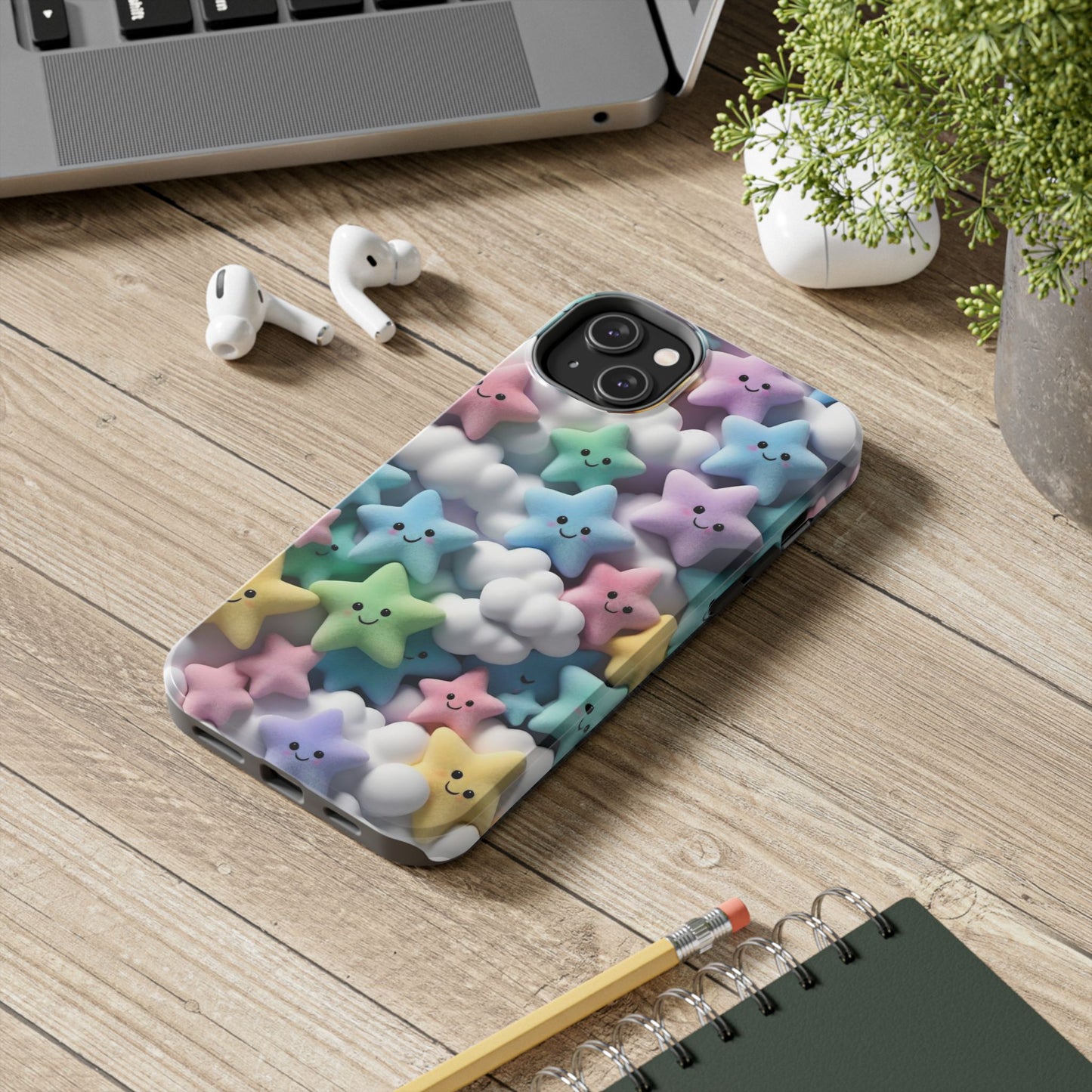 "Kawaii Starry Sky Phone Case – Tough & Durable Protection with Cute Cloud Design for iPhone & Android"