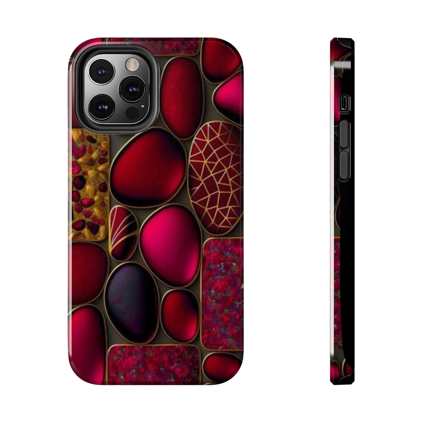 🔴 Tough Phone Cases – Red Stones Design for iPhone & Android – Durable Protection & Stylish Look