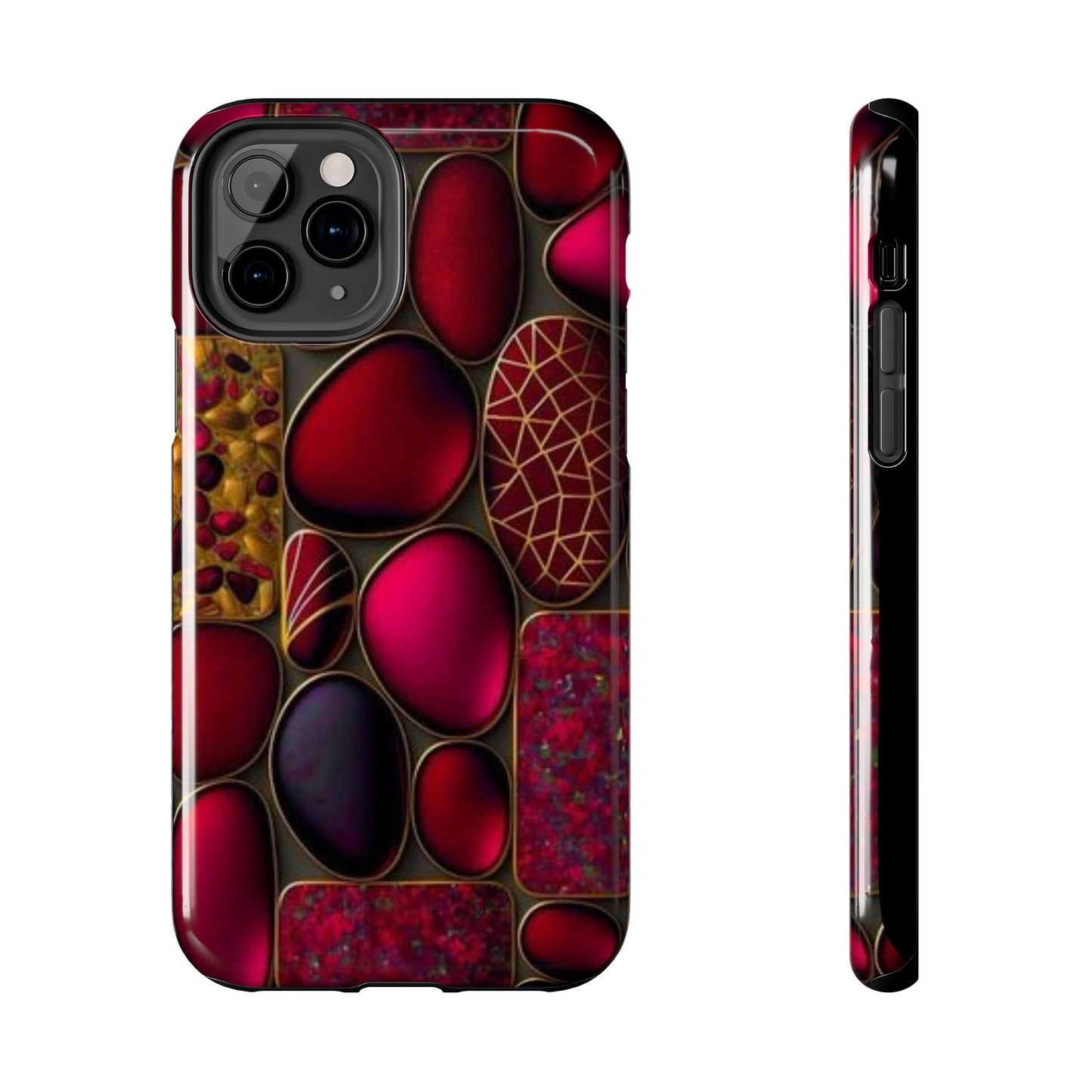 🔴 Tough Phone Cases – Red Stones Design for iPhone & Android – Durable Protection & Stylish Look