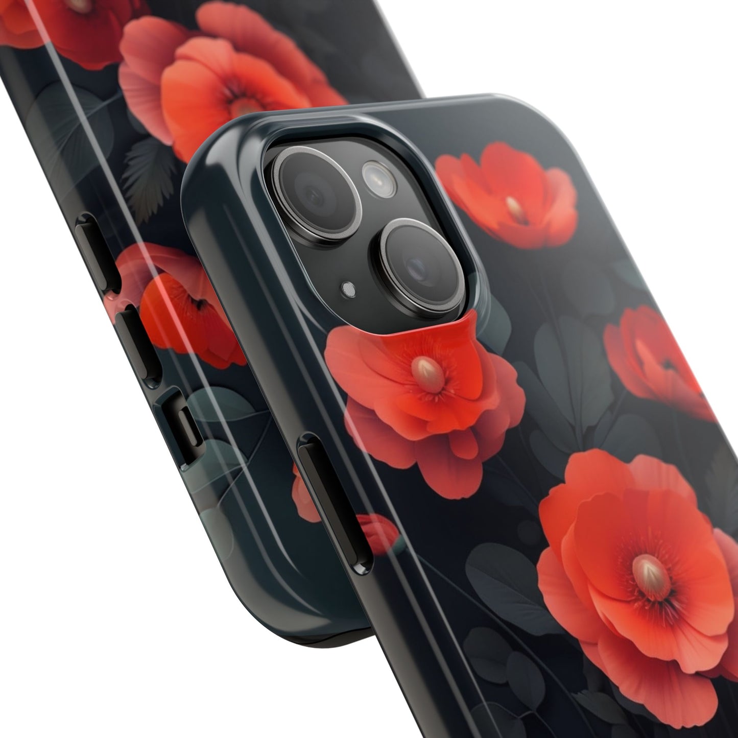 Vibrant Floral Tough Phone Case - Durable Protection with Gorgeous Red Poppies for iPhones & Androids πΊπ±