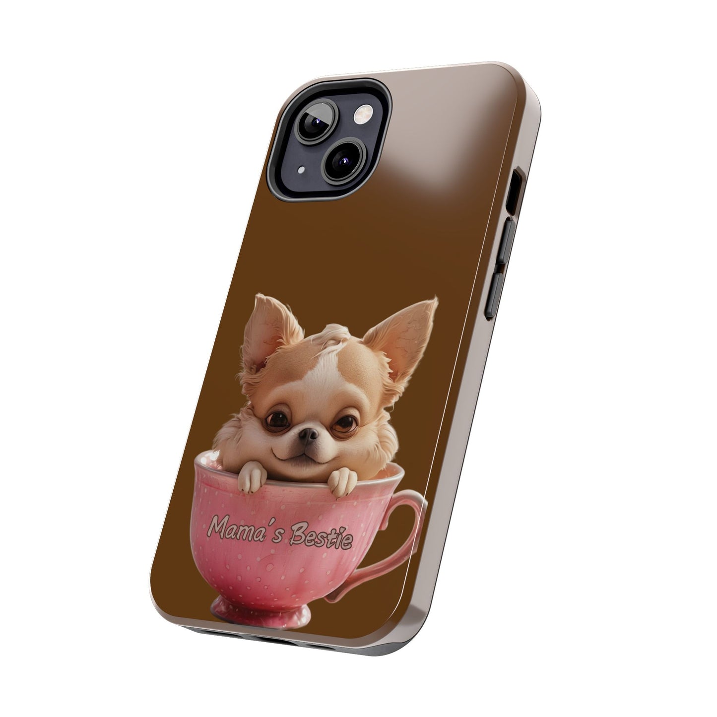 Cute Chihuahua Tough Phone Case - 'Mama's Bestie' Design