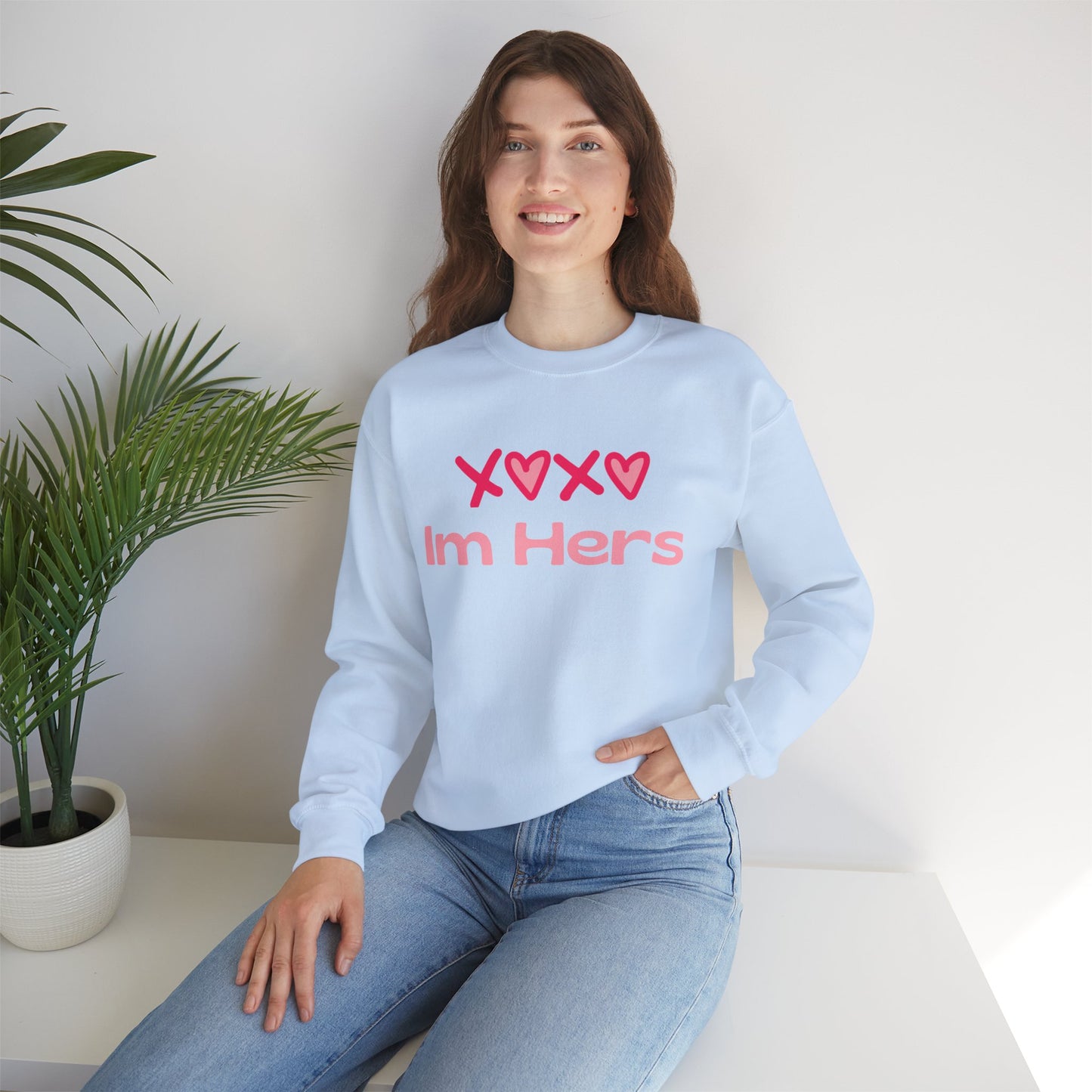 "XOXO ‘I’m His’ Crewneck Sweatshirt – Romantic Unisex Pullover | Cozy Valentine’s Day & Everyday Love Apparel"