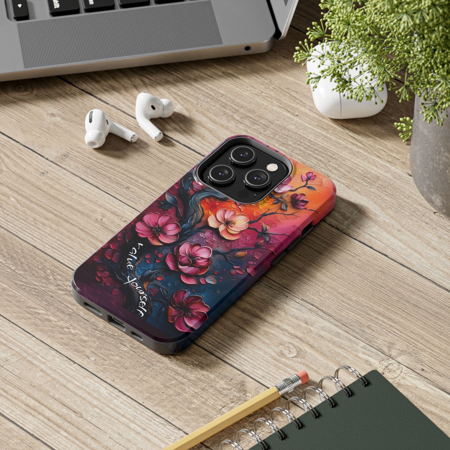 Value Yourself Floral Tough Phone Case