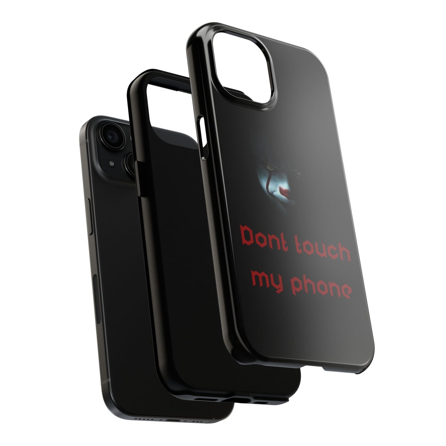 🤡 Creepy Clown Tough Phone Case – "Don’t Touch My Phone" Design for iPhone & Android