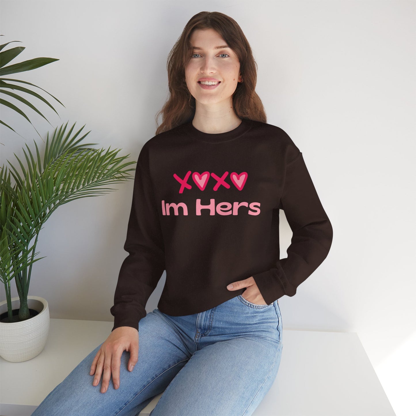 "XOXO ‘I’m His’ Crewneck Sweatshirt – Romantic Unisex Pullover | Cozy Valentine’s Day & Everyday Love Apparel"