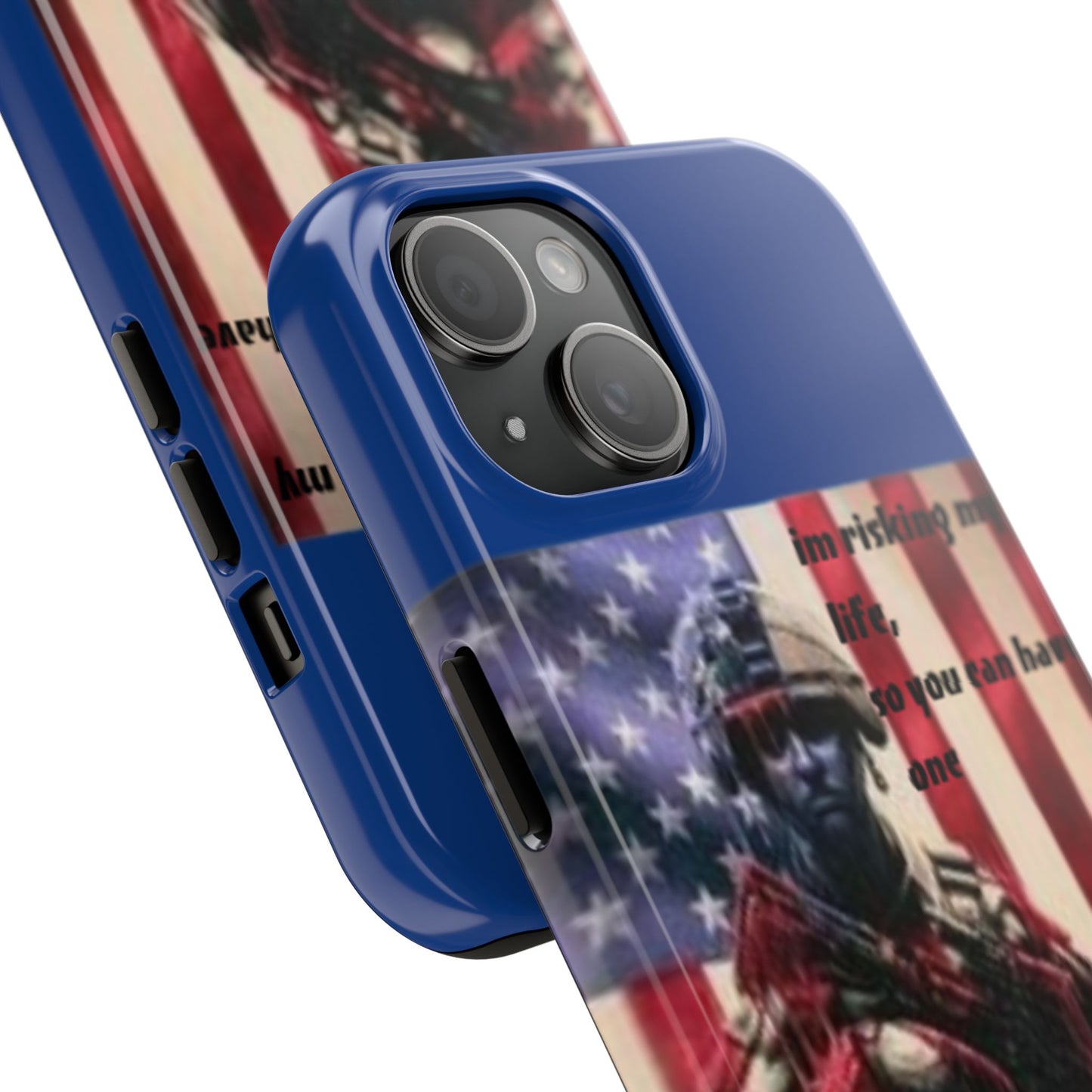 Patriotic Tough Phone Case - 'I'm Risking My Life' Design