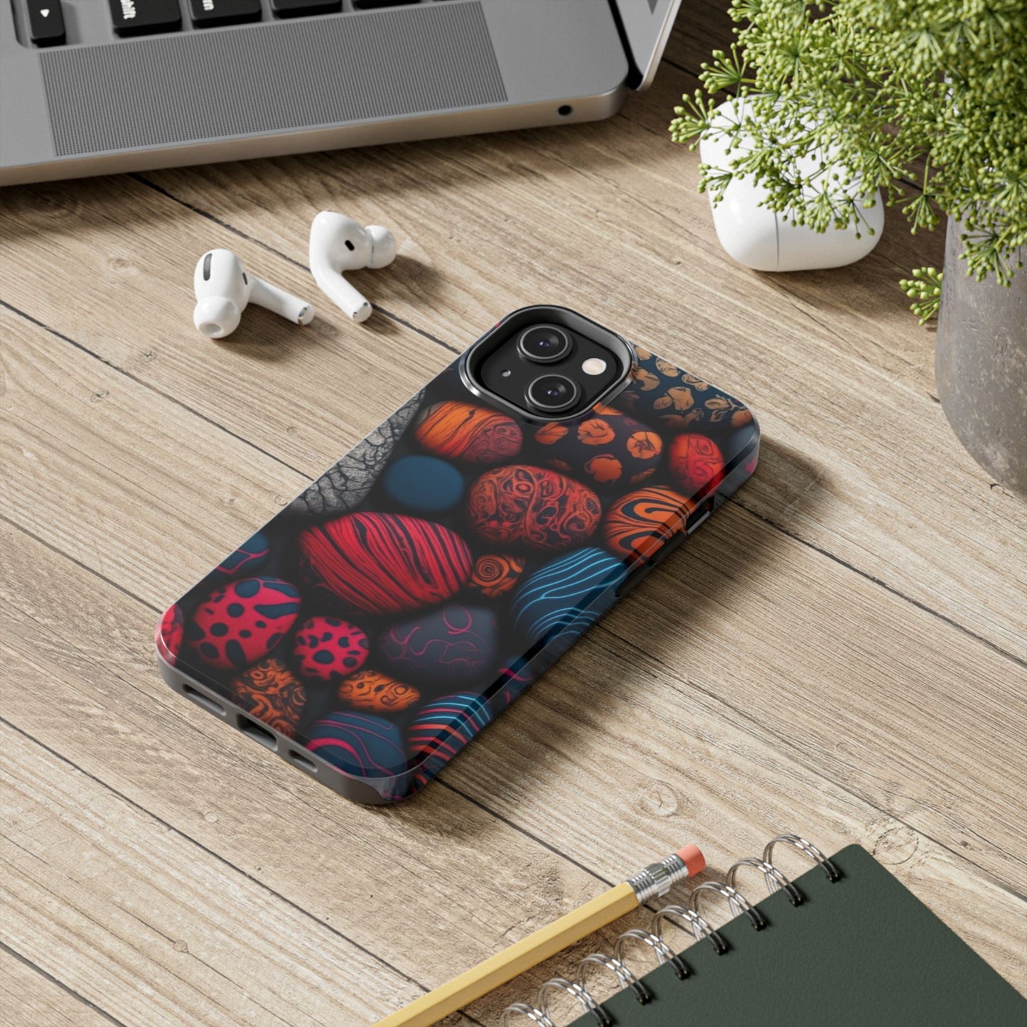 π₯ Vibrant Rock Pattern Tough Phone Case β Shockproof Protection for iPhones π±