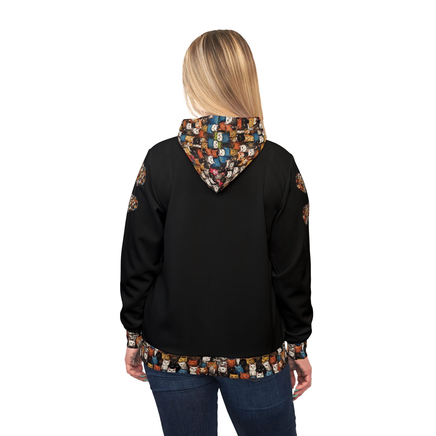πΎ Heartfelt Animal Print Athletic Hoodie β Sleek Black Hoodie for Pet Lovers & Animal Enthusiasts π€β¨