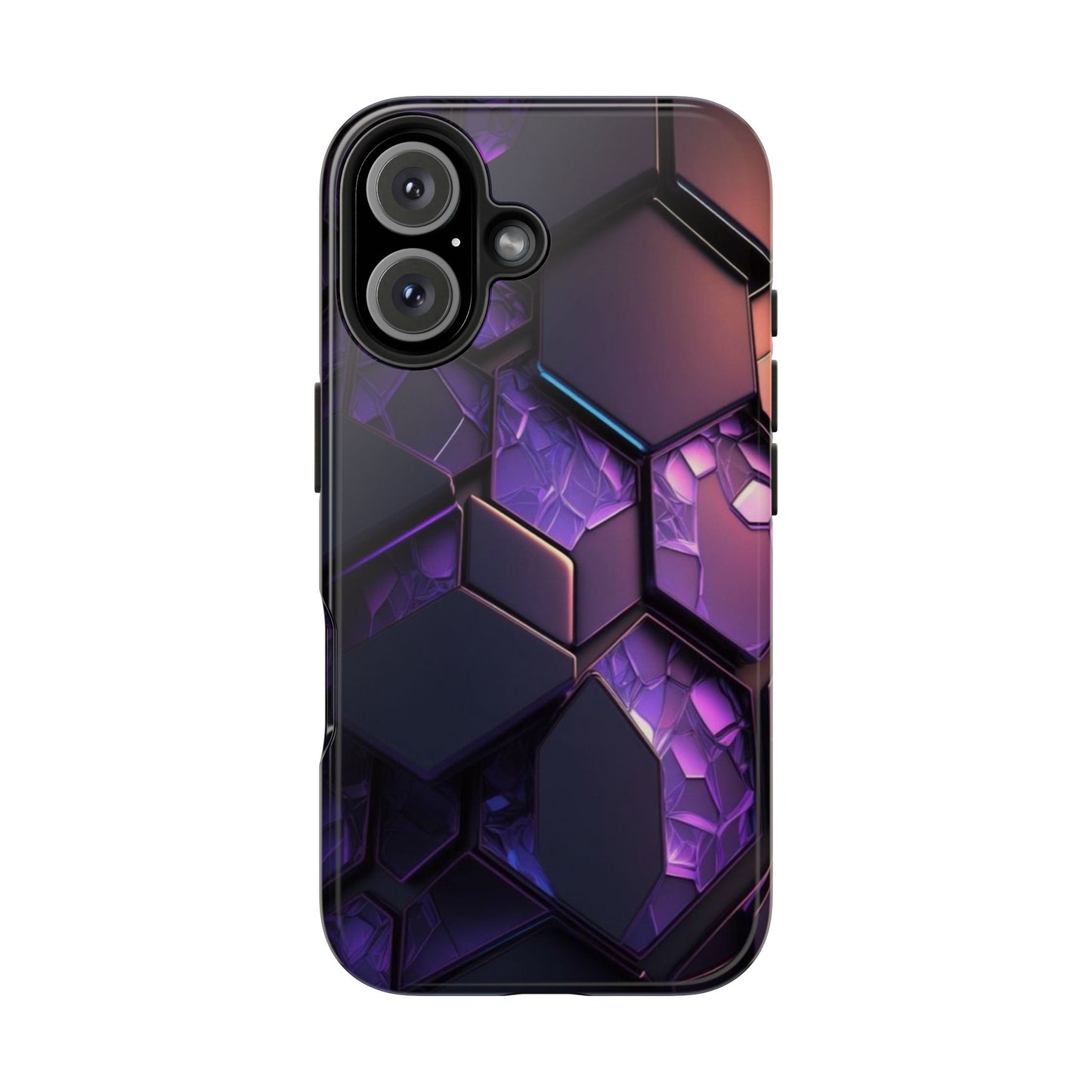 Hexagonal Tough Phone Case - Vibrant Protective Design for Tech Enthusiasts