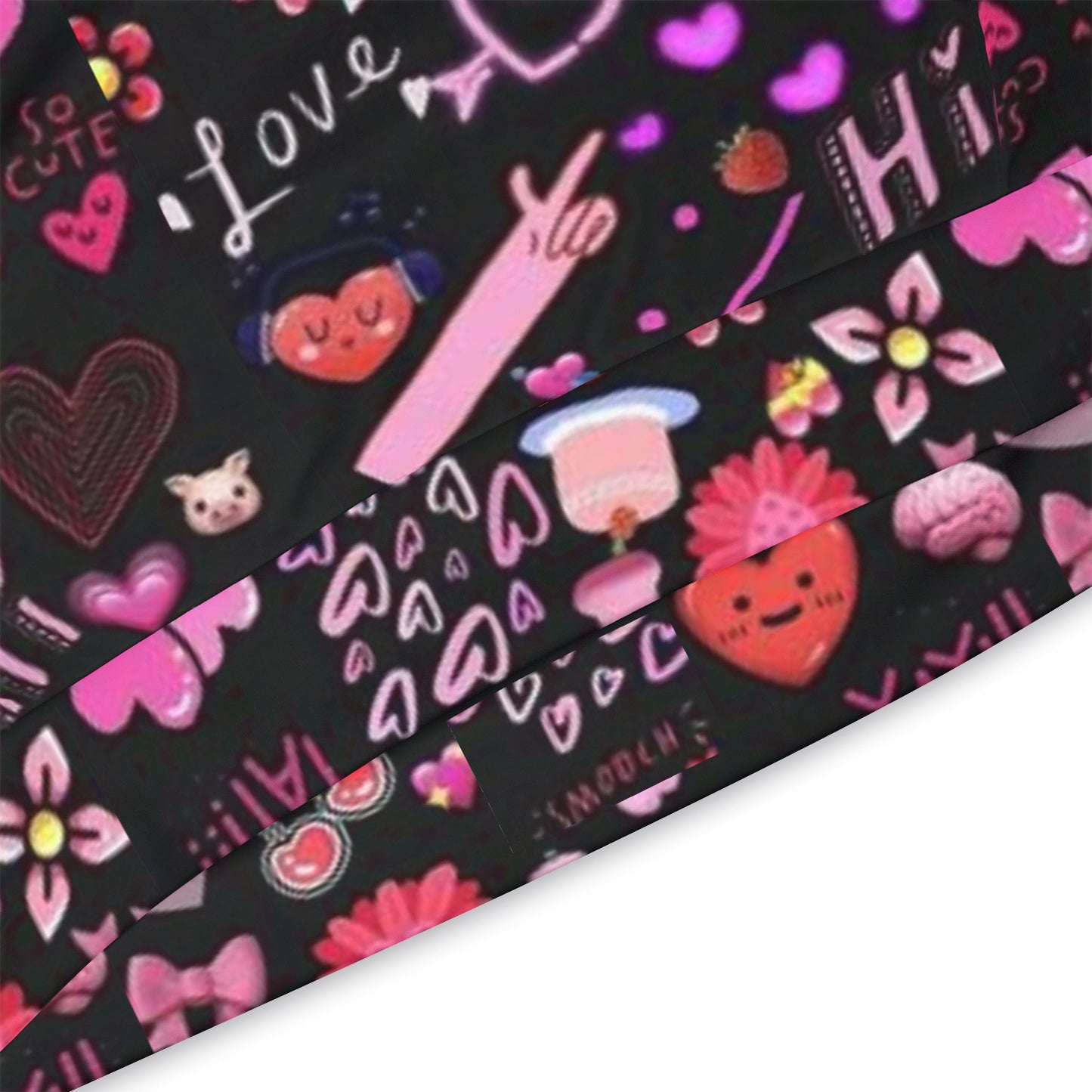 ❤️ Colorful Love Graphic Black Hoodie – Trendy Sportswear Sweatshirt for Men & Women