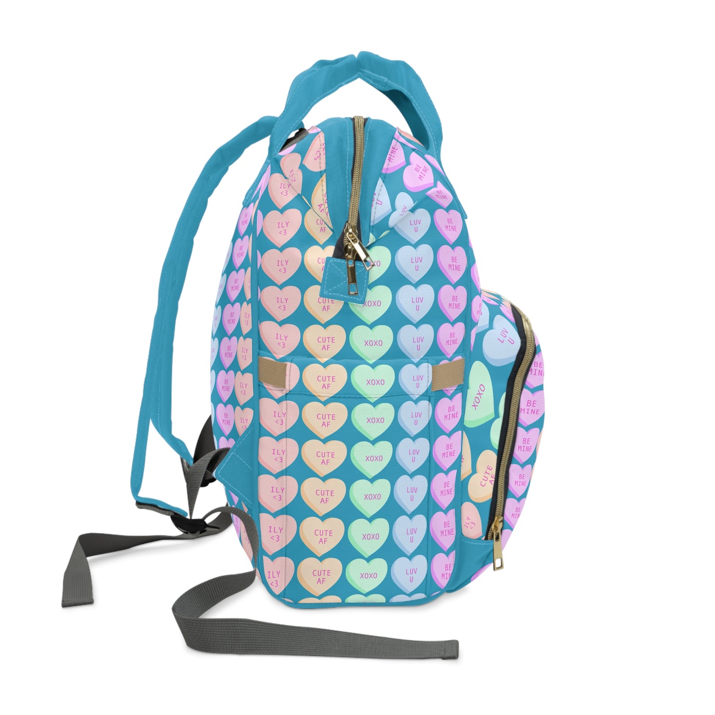 Adorable Hearts Multifunctional Diaper Backpack β The Ultimate Baby Shower Gift & Family Outing Essential for Trendy Moms!