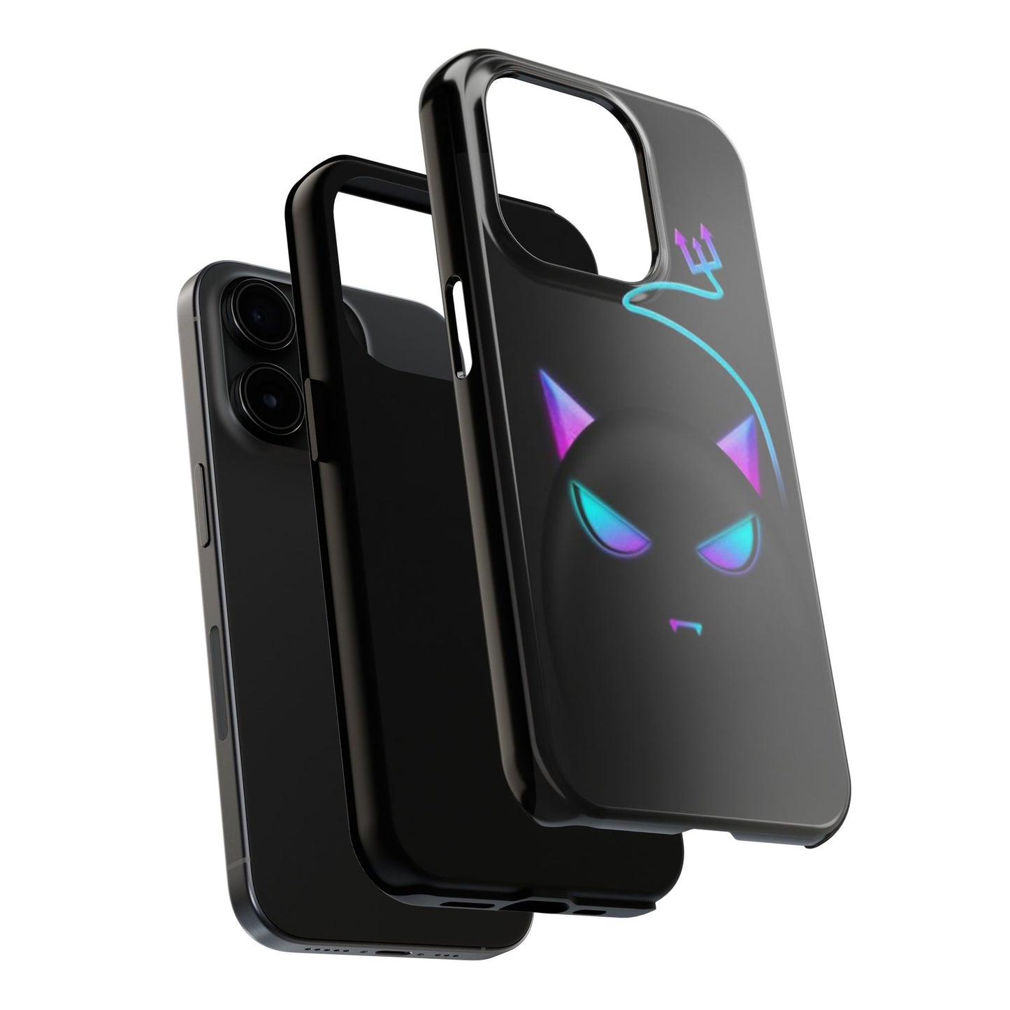 Demonic Cat Tough Phone Case - Cute & Edgy Phone Protection for Cat Lovers