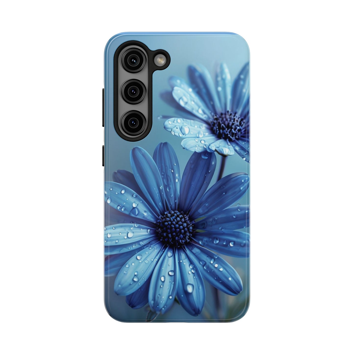 Blue Floral Tough Phone Case - Durable & Stylish Protection