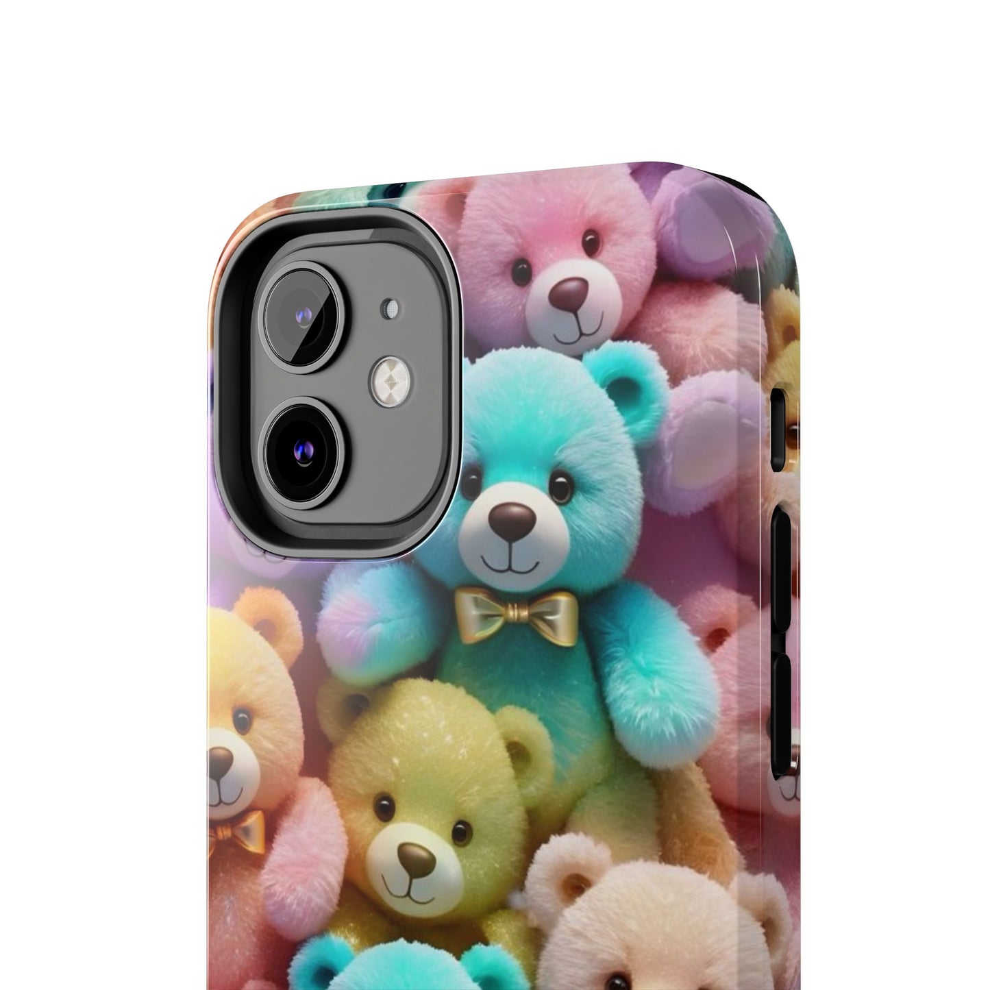 "Cute Teddy Bear Tough Phone Case – Colorful Plush-Inspired Protective Cover for iPhone & Android"