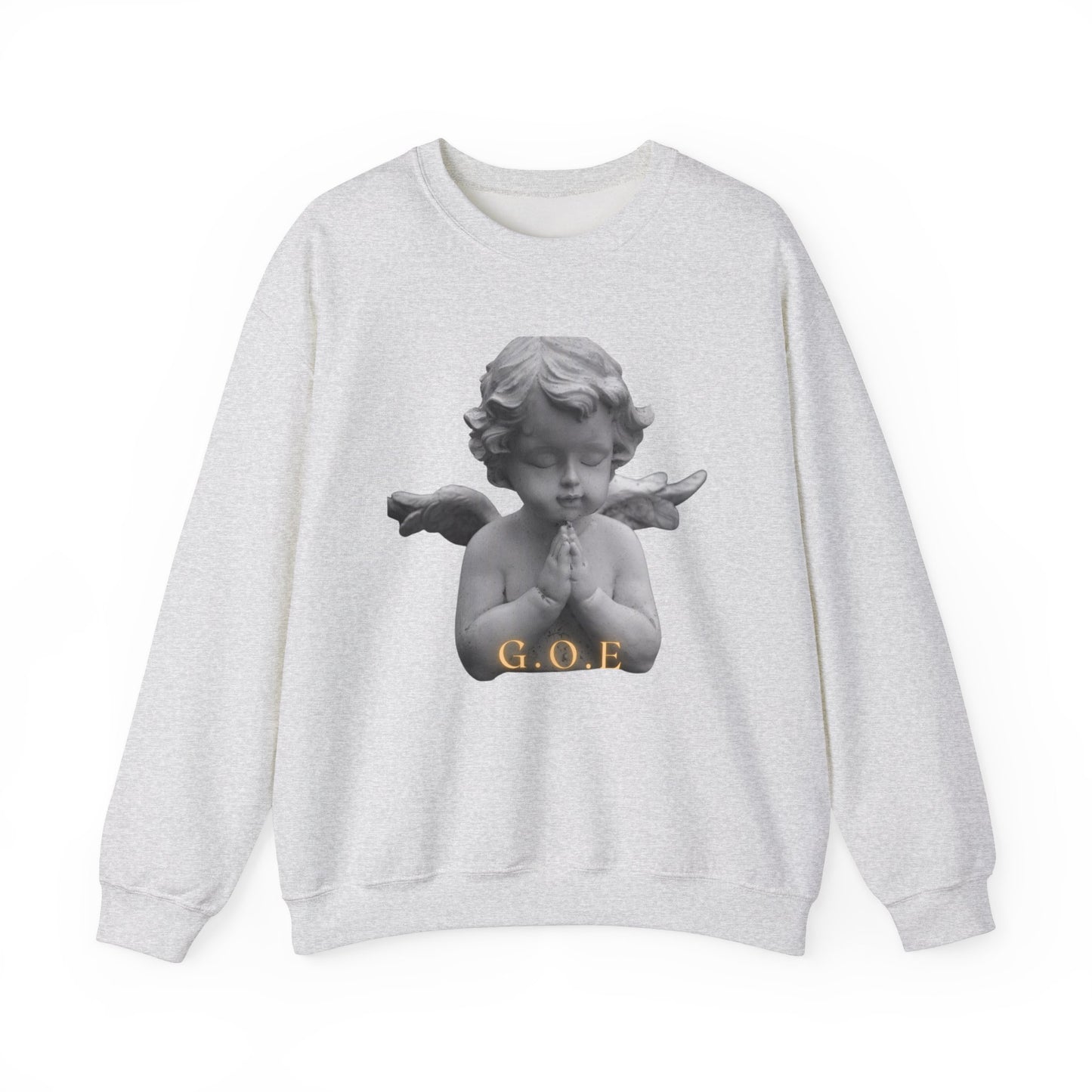 Pure Cloud Men & Women’s Sweater – "G.O.E Angel" (God Over Everything) Faith-Inspired Pullover