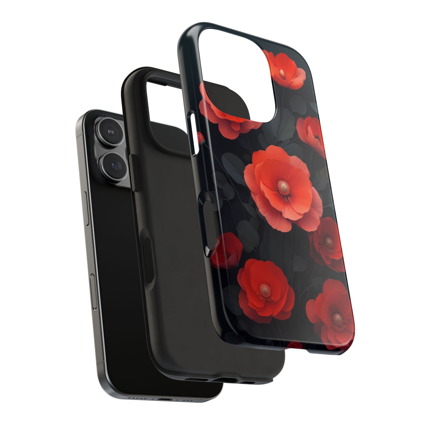 Vibrant Floral Tough Phone Case - Durable Protection with Gorgeous Red Poppies for iPhones & Androids πΊπ±