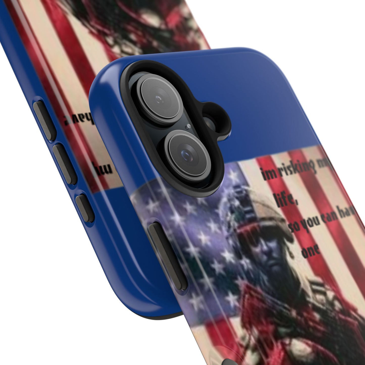 Patriotic Tough Phone Case - 'I'm Risking My Life' Design