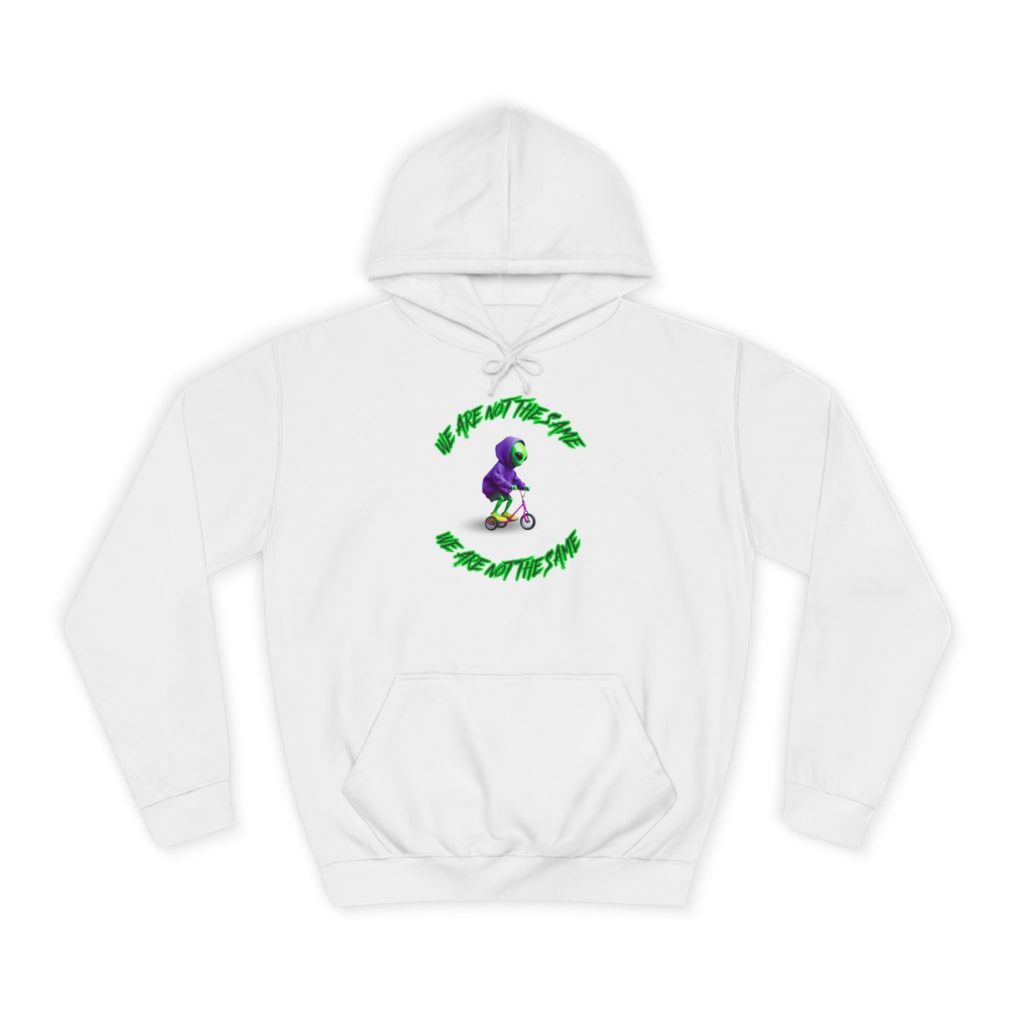 Cosmic Charcoal Hoodie for Men & Women – Alien "We Are Not The Same" Statement