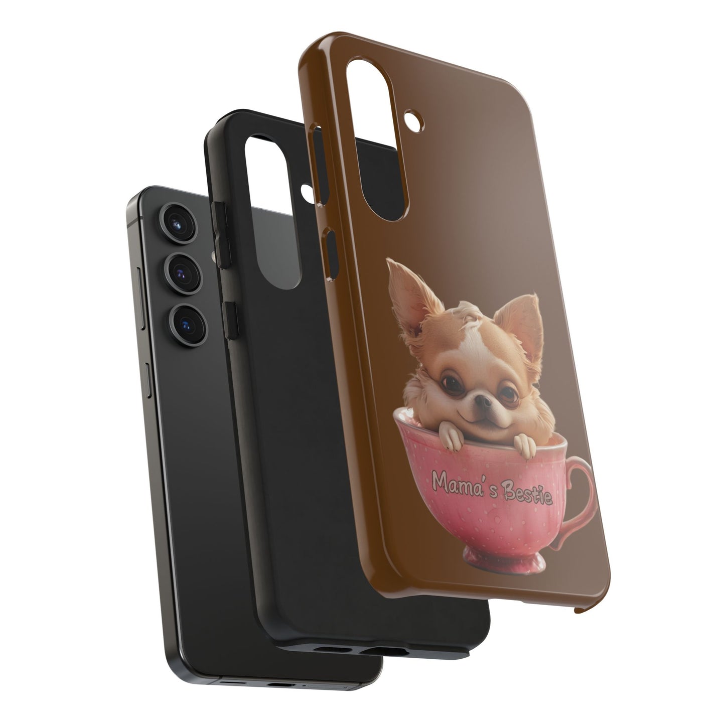 Cute Chihuahua Tough Phone Case - 'Mama's Bestie' Design
