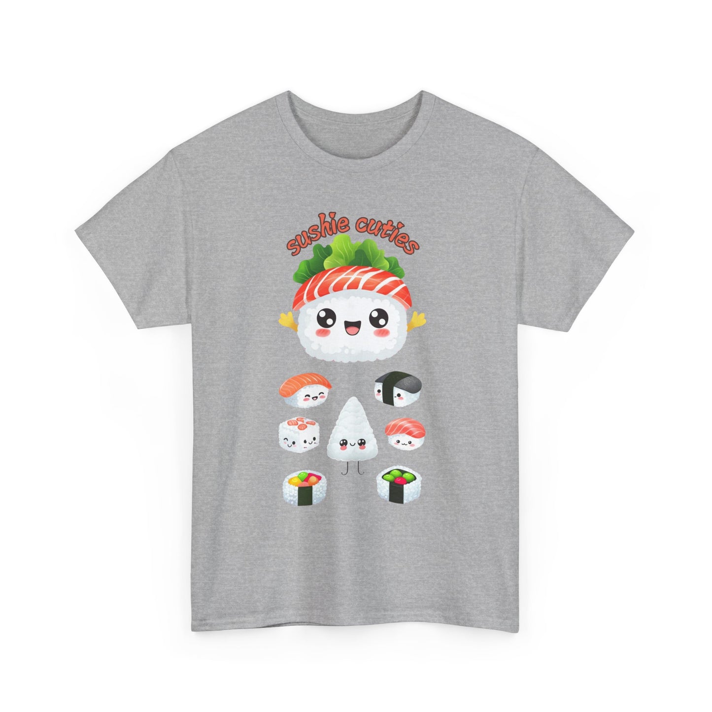 Sushi Cuties Unisex Heavy Cotton Tee - Cute Sushi Graphic Tee for Food Lovers