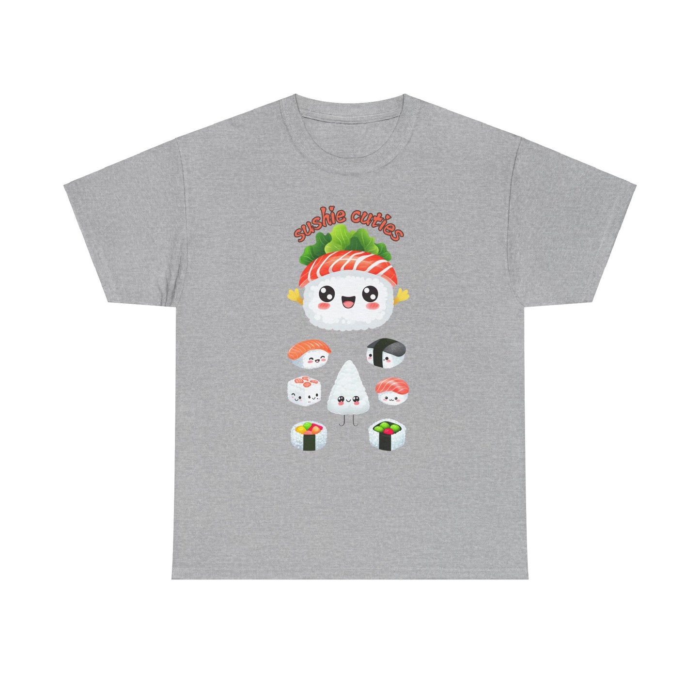Sushi Cuties Unisex Heavy Cotton Tee - Cute Sushi Graphic Tee for Food Lovers
