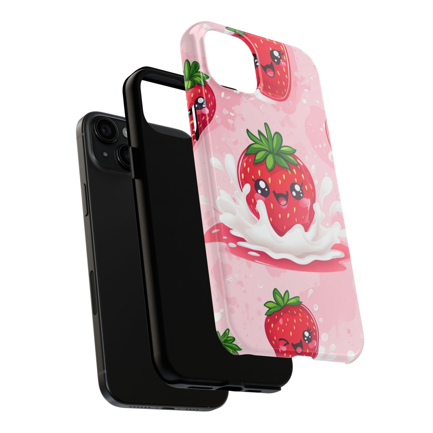 Kawaii Strawberry Tough Phone Case - Cute & Durable Protection