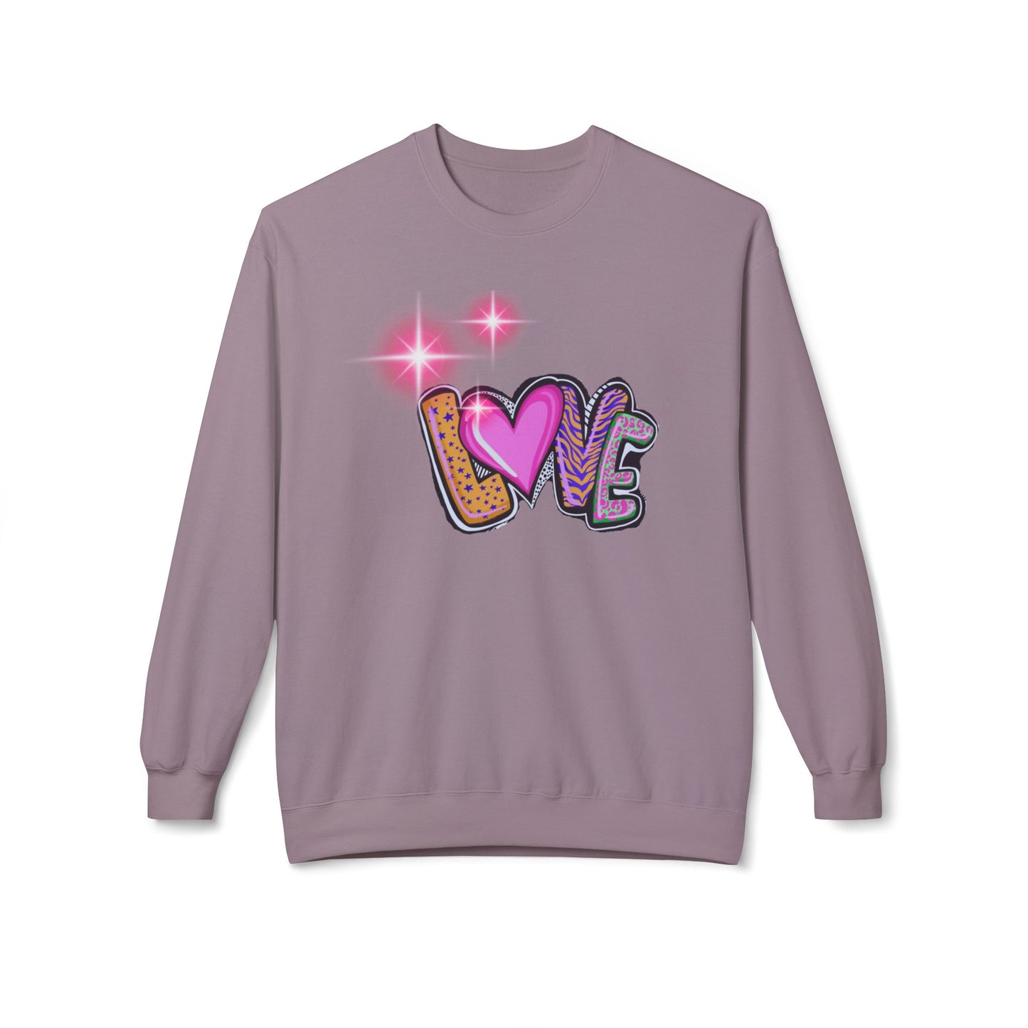 Snow Petal White Fleece Sweatshirt for Her – Soft Cozy Love-Inspired Gift