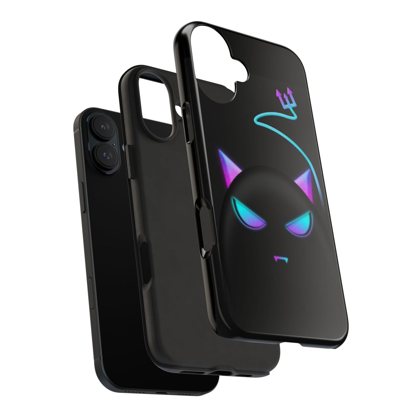 Demonic Cat Tough Phone Case - Cute & Edgy Phone Protection for Cat Lovers