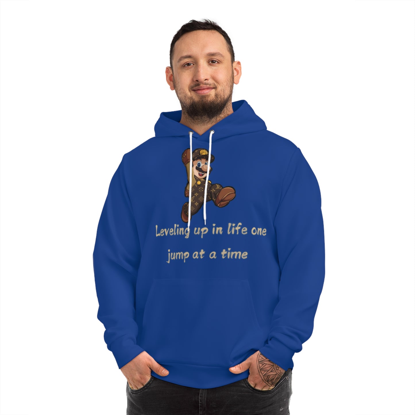 8-Bit Surge Blueberry Hoodie for Men – Retro Level-Up Gamer Progress Wear