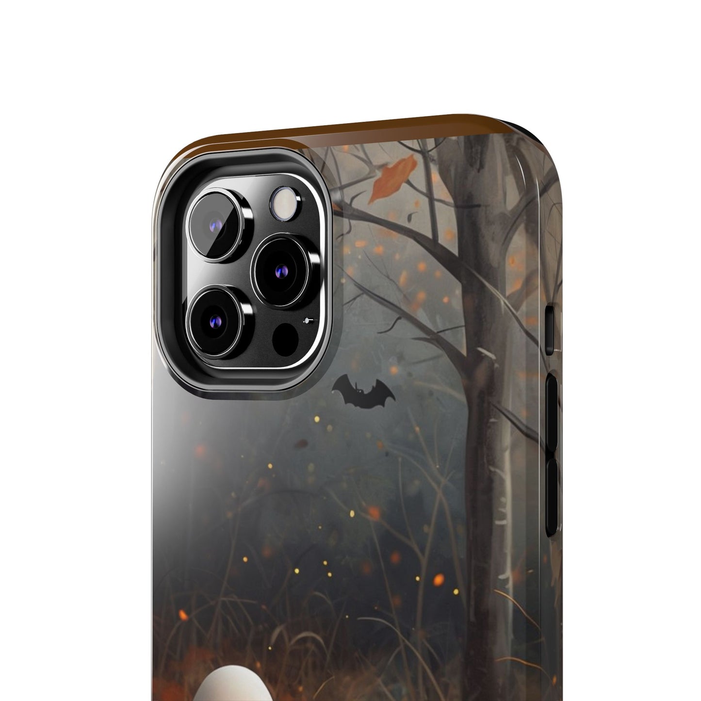 Spooky Halloween Phone Case - Tough Protective Cover with Ghost and Pumpkin Design