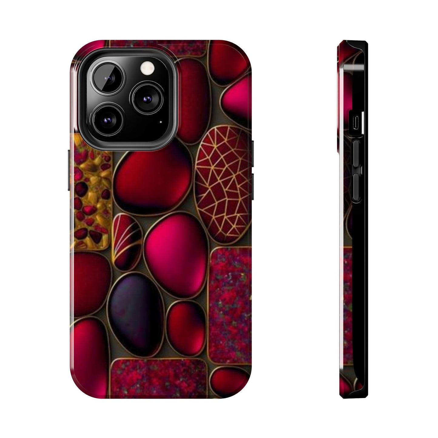 🔴 Tough Phone Cases – Red Stones Design for iPhone & Android – Durable Protection & Stylish Look