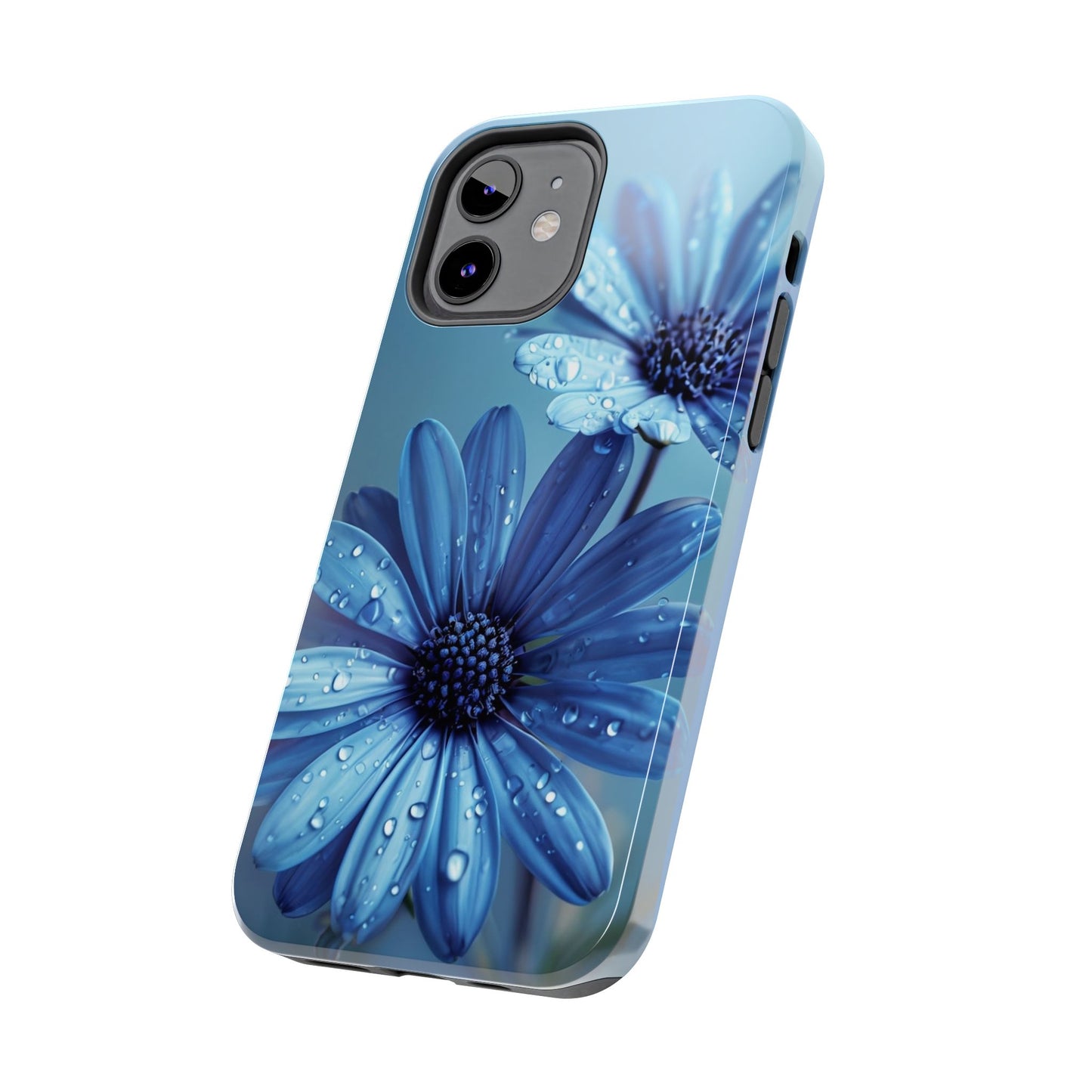 Blue Floral Tough Phone Case - Durable & Stylish Protection
