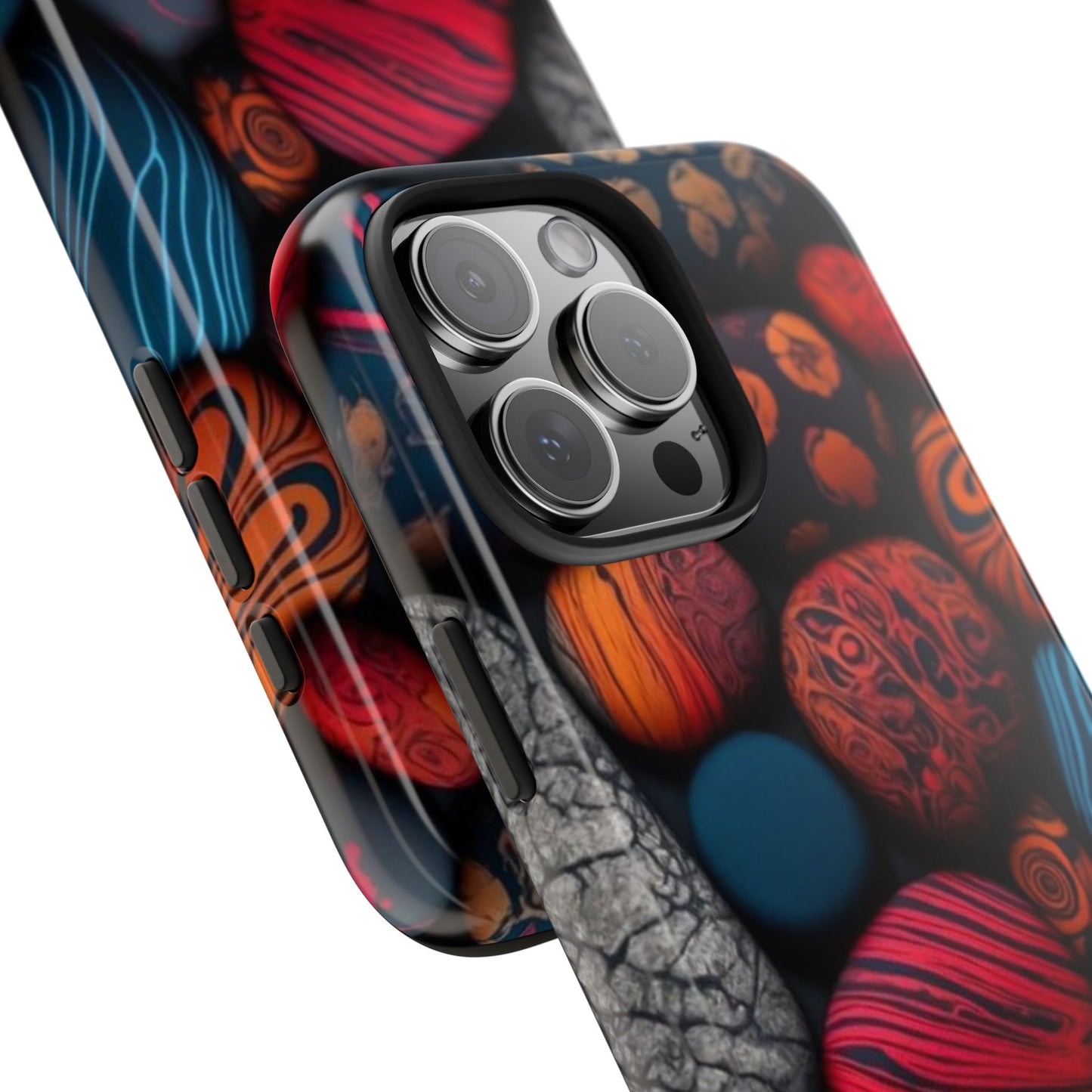 π₯ Vibrant Rock Pattern Tough Phone Case β Shockproof Protection for iPhones π±