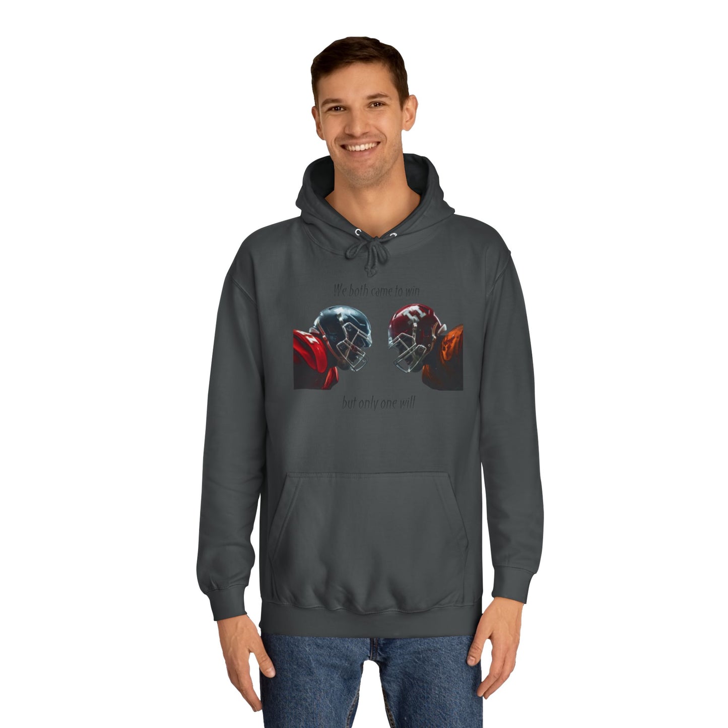 Steel Grey NFL Men’s Hoodie – "We Came Here to Win" Game Day Football Sweatshirt with Drawstrings & Kangaroo Pocket