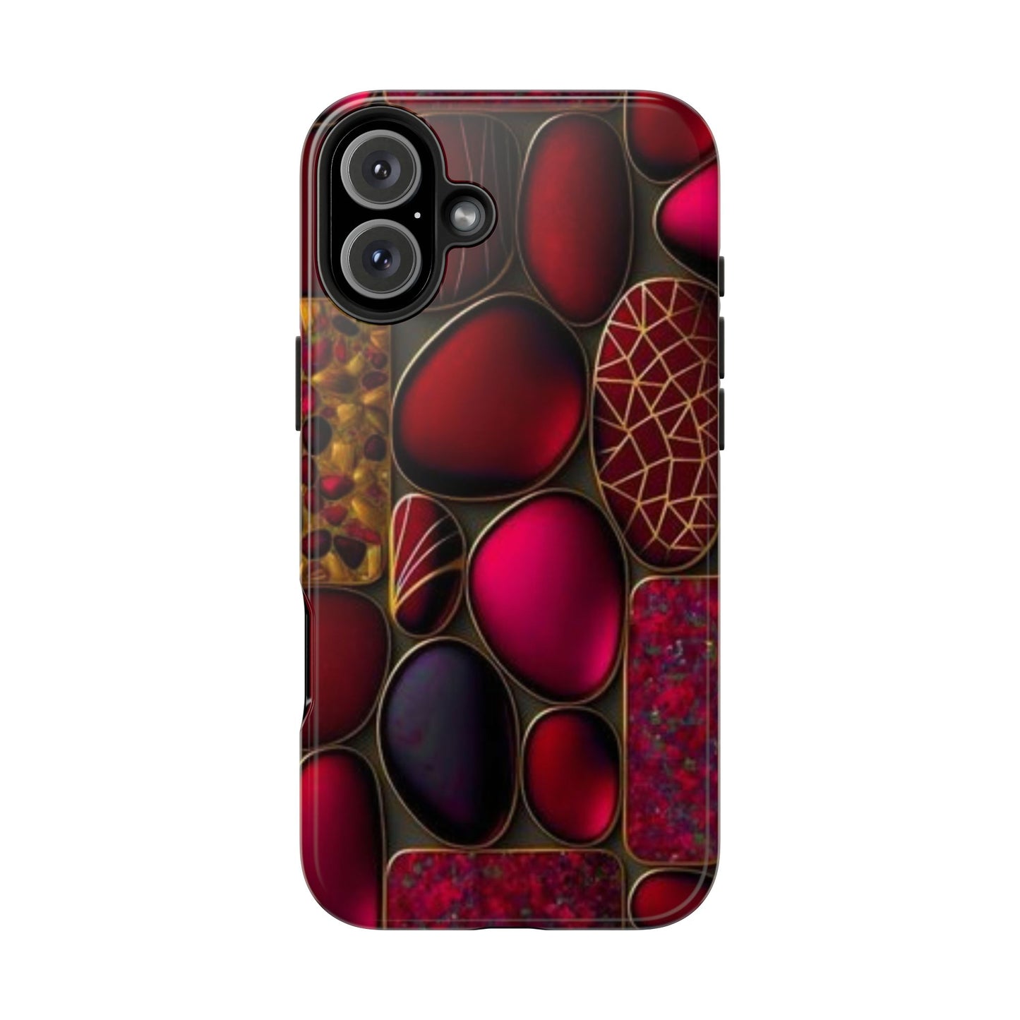 🔴 Tough Phone Cases – Red Stones Design for iPhone & Android – Durable Protection & Stylish Look