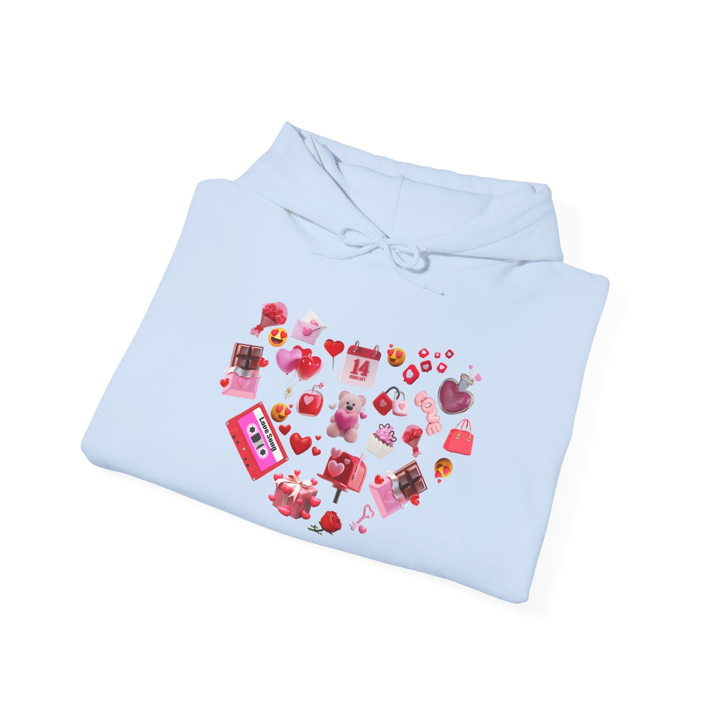 Sweetheart Sky Blue Hoodie for Men & Women – Love Heart Graphic Cozy Couples Wear