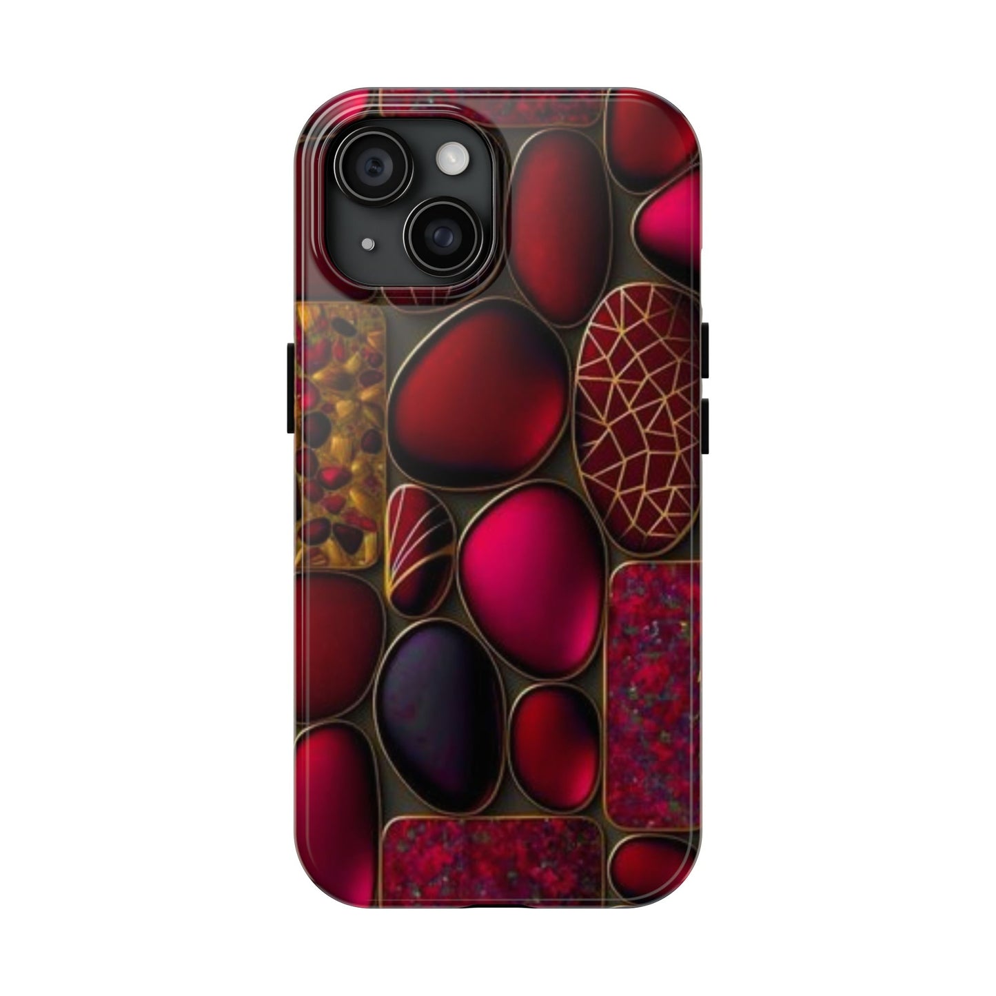 🔴 Tough Phone Cases – Red Stones Design for iPhone & Android – Durable Protection & Stylish Look