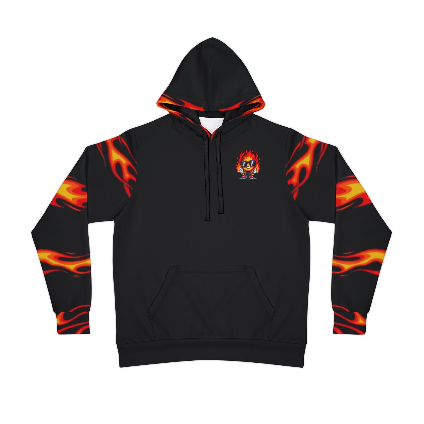🔥 Red Flame Graphic Black Hoodie – Bold "Hot Head" Streetwear Design