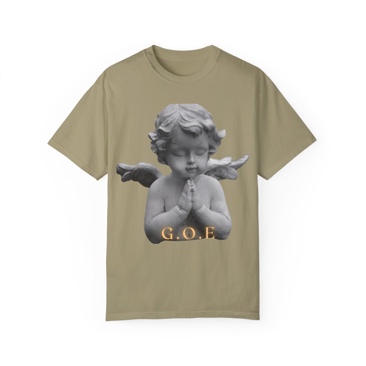 Heavenly White Men & Women T-Shirt – "G.O.E Angel" (God Over Everything) Faith-Inspired Tee